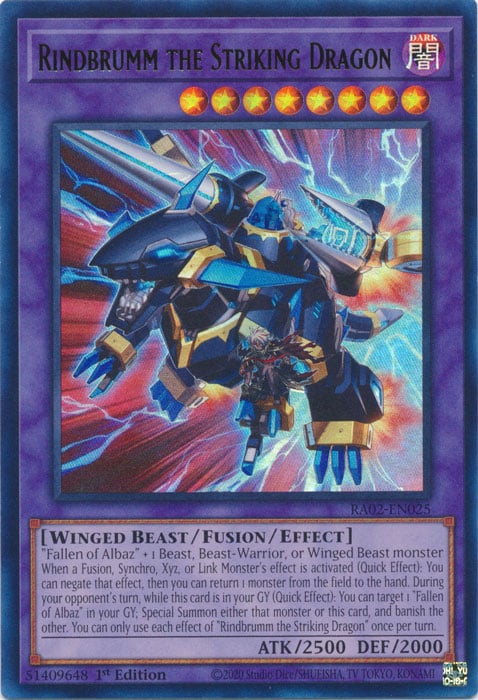 RA02-025u · Rindbrumm the Striking Dragon UR