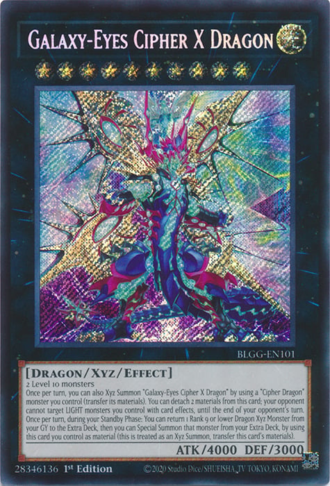 BLGG-101sec · Cipher X Drago Occhi Galattici / Galaxy-Eyes Cipher X Dragon SCR (ITA)