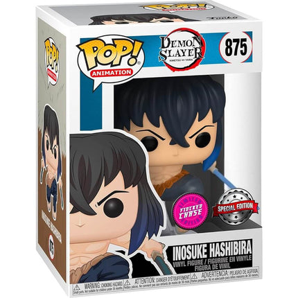 Demon Slayer - Inosuke Hashibira FLOCKED CHASE (875) Funko Pop! Animation Anime Vinyl Figure 9 cm