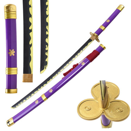 Katana One Piece – Enma di Zoro (Serie Anime, Lama in Legno, Violet)