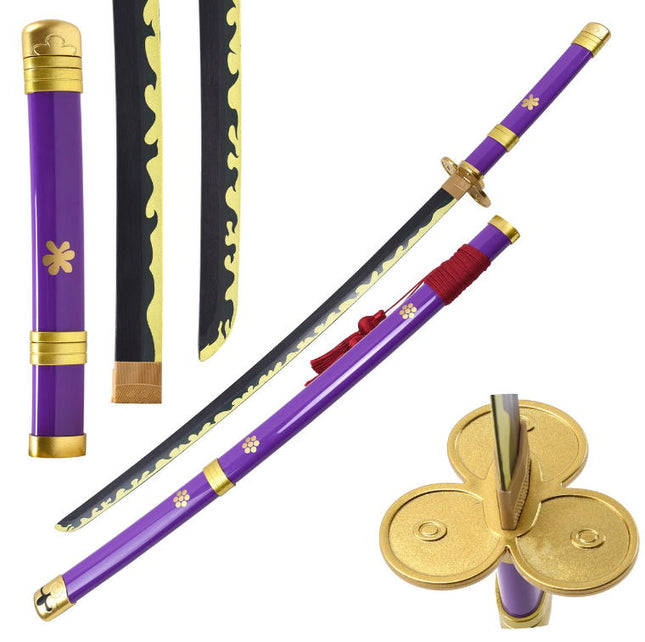 Katana One Piece – Enma di Zoro (Serie Anime, Lama in Legno, Violet)
