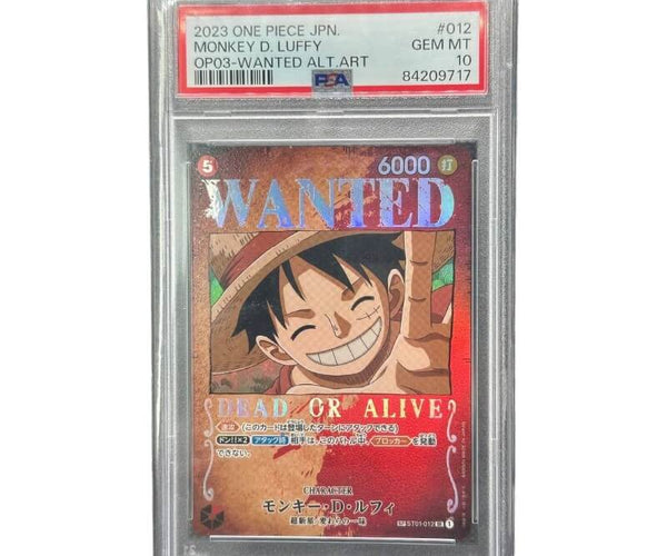 Monkey D. Luffy Wanted Alternate Art PSA 10 JPN OP03-012 - Japanese On GiaxStore Monkey D. Luffy Wanted Alternate Art PSA 10 JPN OP03-012 - Japanese On GiaxStore