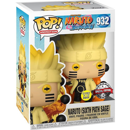 Naruto Shippuden - Naruto Six Path Sage (GLOW) (932) Funko POP! Animation Vinyl Figure (SPECIAL EDITION) 9 cm