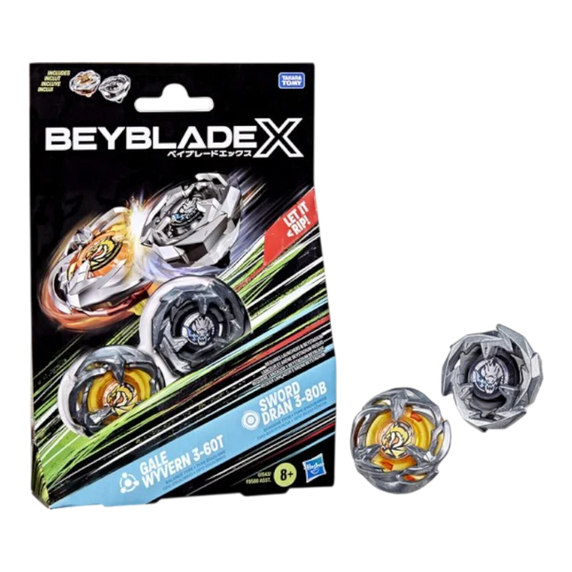 Beyblade X Gale Wyvern 3-60T & Sword Dran 3-80B – Dual Pack
