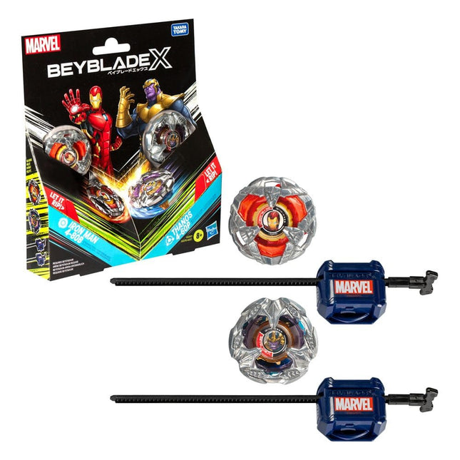 Beyblade X – Marvel Collab Iron Man 4-80B vs Thanos 4-60P