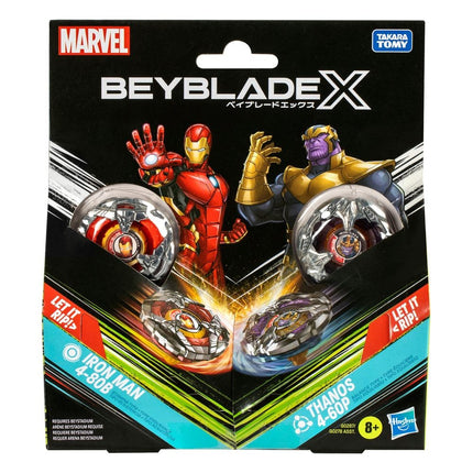 Beyblade X – Marvel Collab Iron Man 4-80B vs Thanos 4-60P