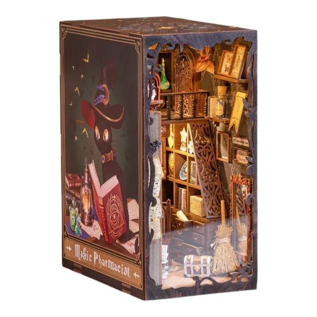 Book Nook Kit DIY Magic Pharmacist con LED 282 Pezzi