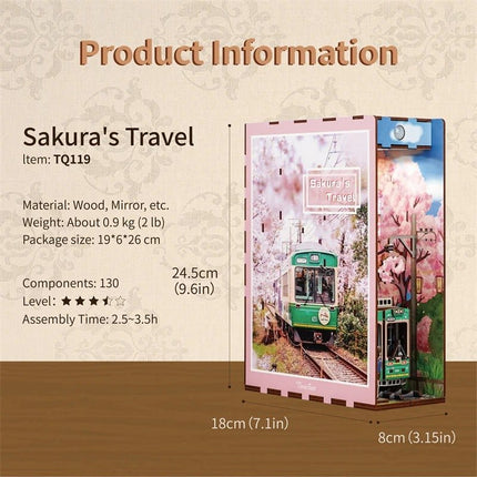 BOOK NOOK KIT - DIY- Sakura's Travel - 130pcs + LED Light