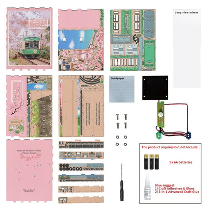 BOOK NOOK KIT - DIY- Sakura's Travel - 130pcs + LED Light
