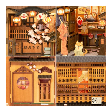 Book Nook Kit DIY Under The Sakura Tree 214 Pezzi + LED Light