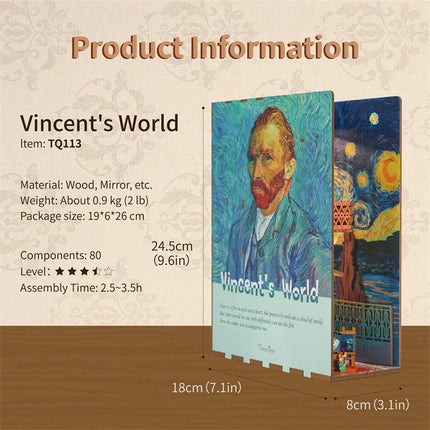 BOOK NOOK KIT - DIY- Vincent's World - 80pcs + LED Light