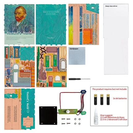 BOOK NOOK KIT - DIY- Vincent's World - 80pcs + LED Light