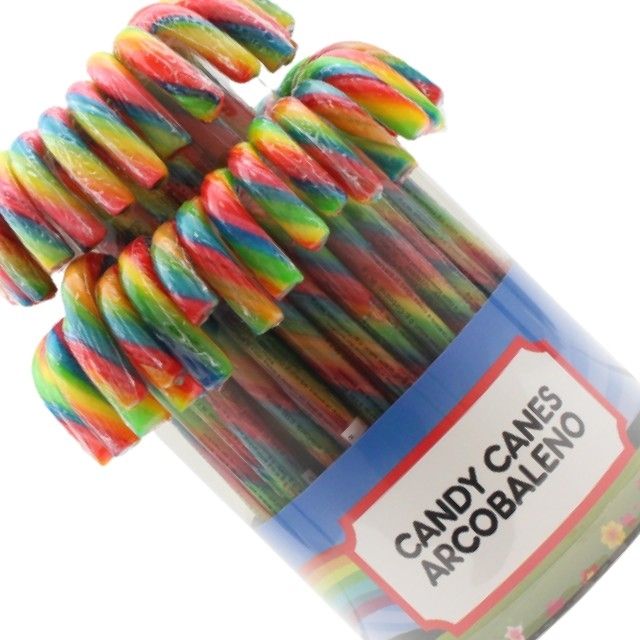 Candy Cane Arcobaleno - Bastoncino di Zucchero al Gusto Frutta (1 pezzo)