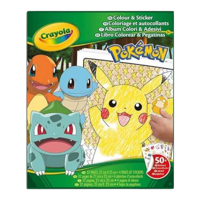 CRAYOLA - Album da colorare con Sticker Pokemon
