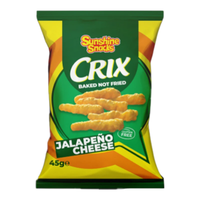 Crix Jalapeno Cheese - Snack Croccante di Mais al Formaggio e Jalapeño 45g