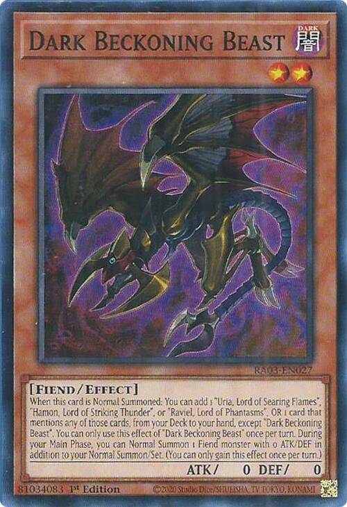RA03-027 · Bestia Richiamo Oscuro / Dark Beckoning Beast SR (ITA)