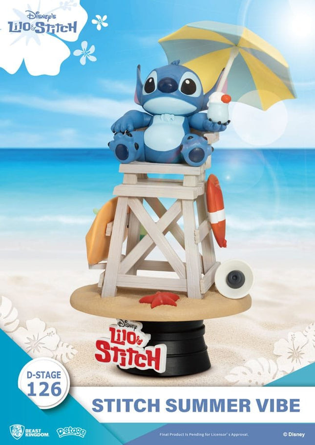 Disney D-Stage Stitch Lifeguard PVC Diorama 16 cm