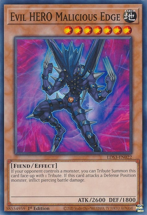 LDS3-022 · Malicious Edge EROE Malvagio / Evil HERO Malicious Edge (ITA)