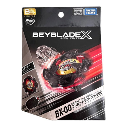 GiaxStore Takara Tomy Beyblade X BX-00 Cobalt Dragoon 2-60C Metal Coat Black in original retail packaging