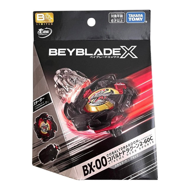 GiaxStore Takara Tomy Beyblade X BX-00 Cobalt Dragoon 2-60C Metal Coat Black in original retail packaging