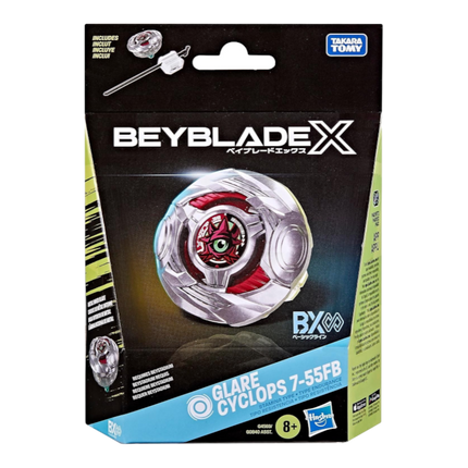 GiaxStore Beyblade X Glare Cyclops 7-55FB stamina type starter pack with launcher in retail packaging