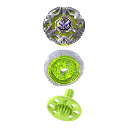 GiaxStore Beyblade X Ring Aether 0-80DS defense type top with metallic blade and lime green components