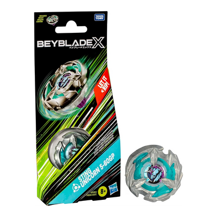Beyblade X Sting Unicorn 5-60GP di GiaxStore, starter pack con lanciatore, trottola bilanciata argento e verde