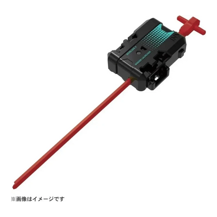 GiaxStore Beyblade X UX-19 Starter Bullet Griffon launcher with red string and black body, teal accents.