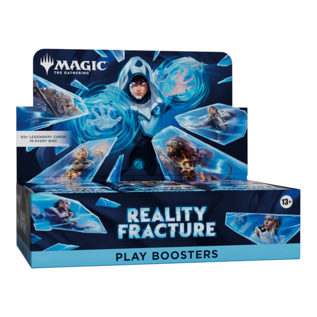 GiaxStore Magic The Gathering Reality Fracture Play Booster Box in English, featuring artwork of a hooded figure casting ice magic and characters trapped in ice.
