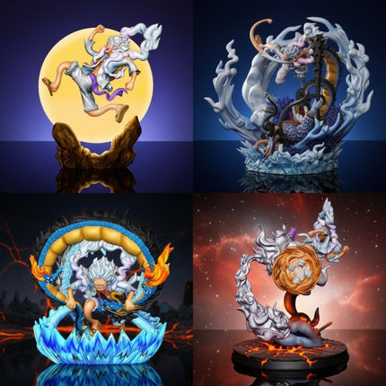 GiaxStore One Piece Gear Fifth Luffy PVC figures, 9cm tall, detailed anime collectibles.