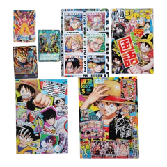 Saikyo Jump All Star Schedule Book 2026 GiaxStore con carte promozionali Dragon Ball, Yu-Gi-Oh! e sticker One Piece