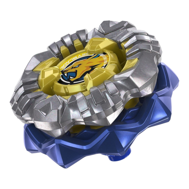 GiaxStore Beyblade X Seize Jaguar HN defensive top with silver blade, yellow jaguar emblem, and blue base components.