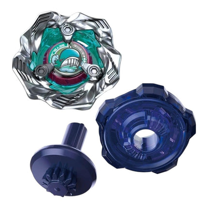 GiaxStore TAKARA TOMY Beyblade X Tide Whale 5-80E featuring a whale-themed metal blade and dark blue components.