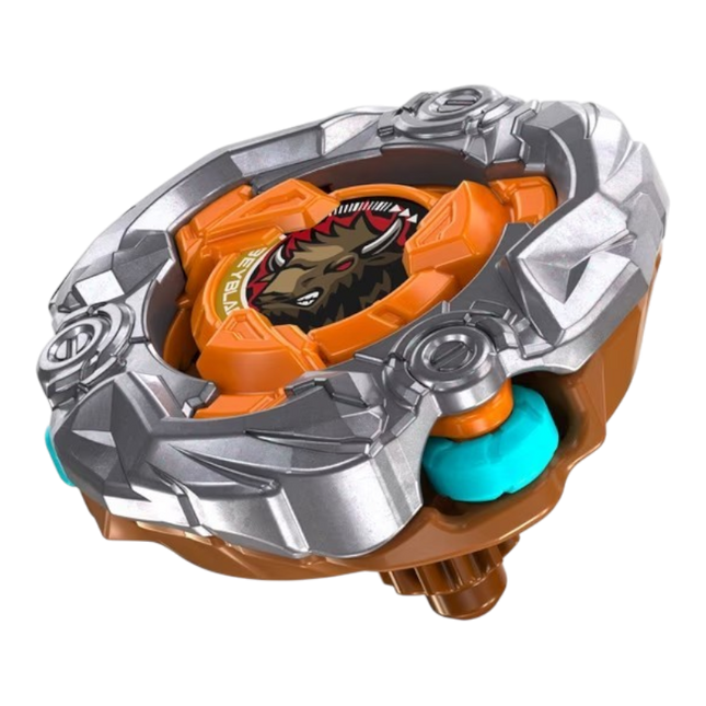 GiaxStore Beyblade X Valor Bison FB stamina type spinning top with orange bison gear chip and metallic silver blade