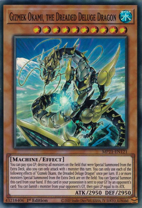MP21-121 · Gizmeck Okami, il Temuto Drago Diluvio / Gizmek Okami, the Dreaded Deluge Dragon SR (ITA)