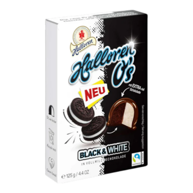 Halloren O’s Praline Cookies & Cream - Praline al Cioccolato con Crema al Cacao, Vaniglia e Biscotto 125g