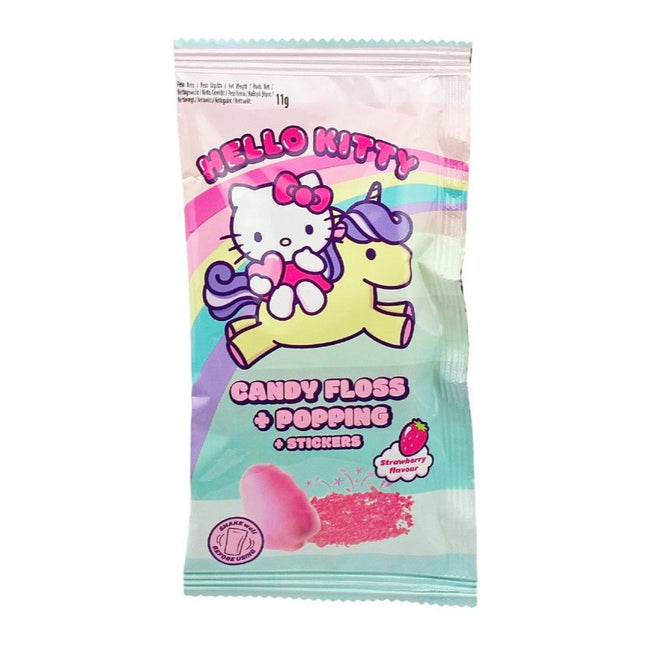 Hello Kitty Candy Floss - Zucchero Filato alla Fragola con Popping Candy + Stickers (1 bustina)