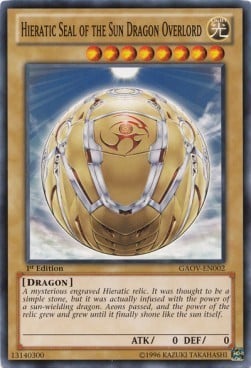 GAOV-002 · Sigillo Ieratico del Sovrano Drago Sole / Hieratic Seal of the Sun Dragon Overlord (ITA)