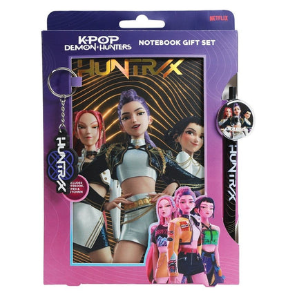 K-Pop Demon Hunters – Golden Notebook Gift Set | Quaderno, Penna e Portachiavi HUNTR/X