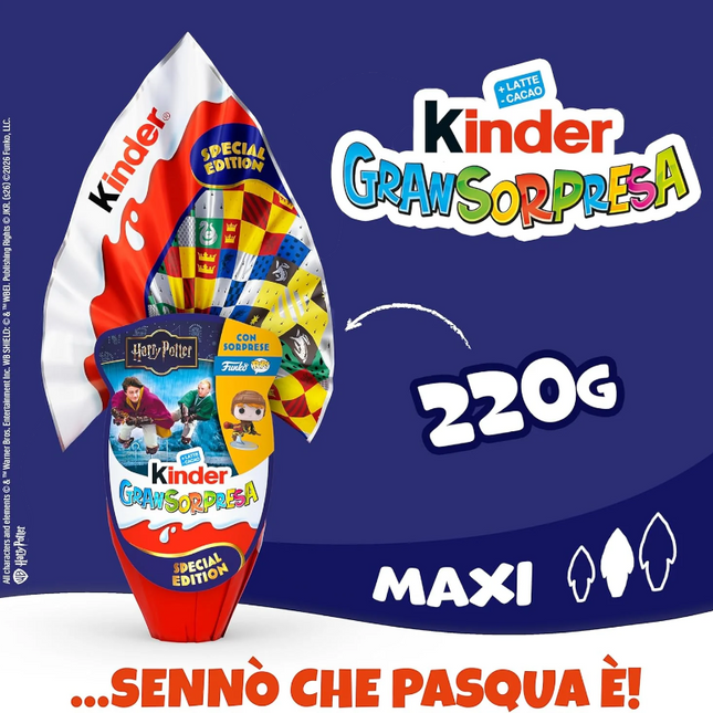 Kinder GranSorpresa Maxi Harry Potter 2026 – Uovo di Pasqua con Funko Pop! Esclusivo
