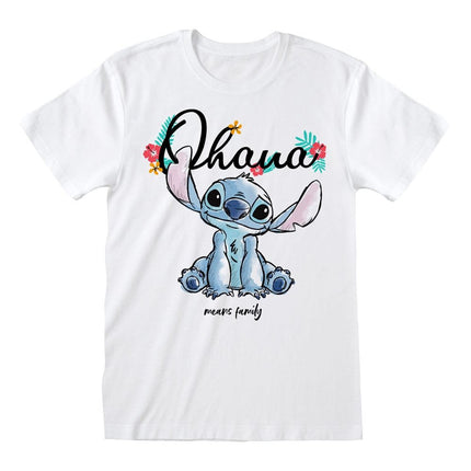 Lilo & Stitch - T-Shirt Ohana Means Family White Size S