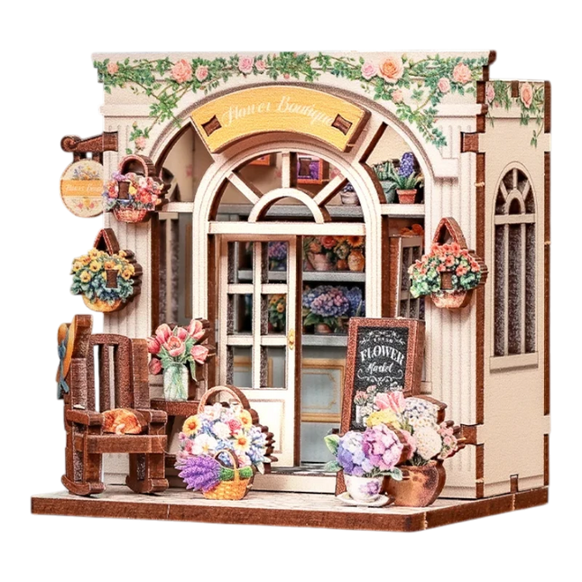 Mini Book Nook Kit DIY Flower Boutique con Magneti