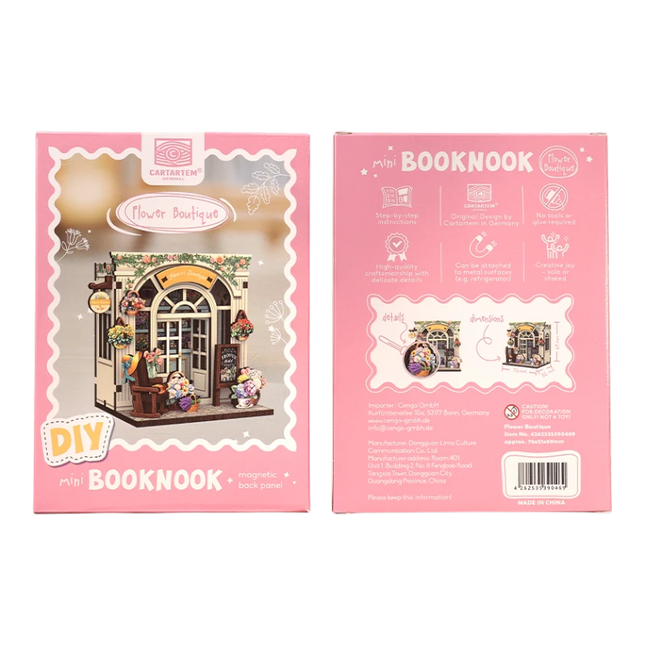 Mini Book Nook Kit DIY Flower Boutique con Magneti