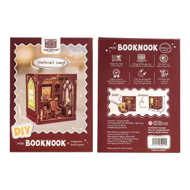 Mini Book Nook Kit DIY Gentleman’s Lounge con Magneti