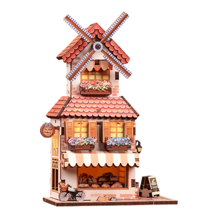 Mini Book Nook Kit DIY Mill Bakery con Magneti