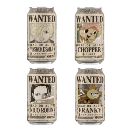 Ocean Bomb One Piece Wanted Soda Uva Bianca 330ml (Personaggi Assortiti)