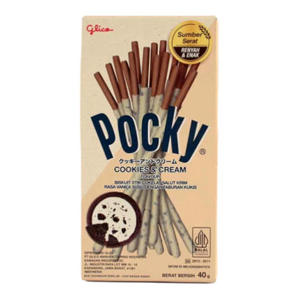 Pocky Cookies & Cream Biscotti Stick Ricoperti di Crema Cookies and Cream 40g