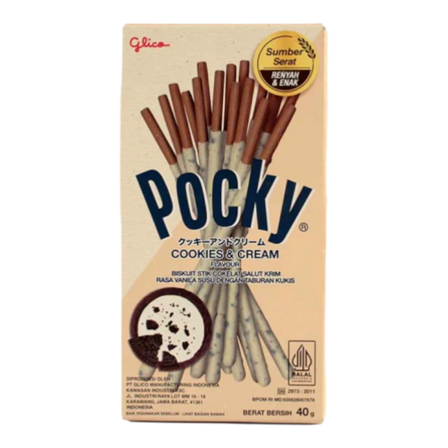 Pocky Cookies & Cream Biscotti Stick Ricoperti di Crema Cookies and Cream 40g