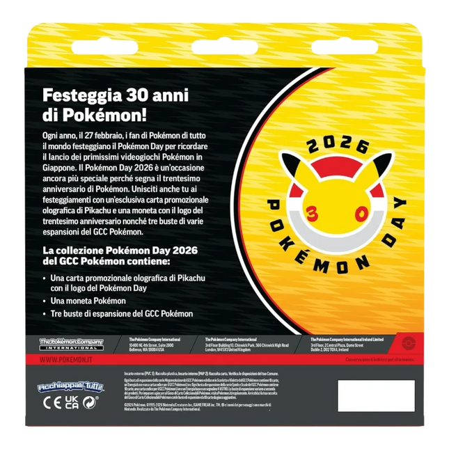 Pokémon Day 2026 Collezione Speciale Pikachu – Carte Promo e Buste GCC ITA