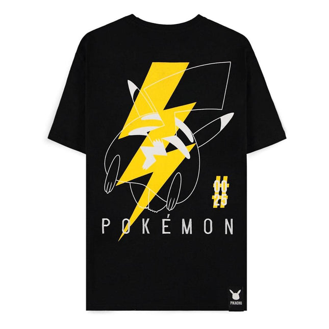 Pokemon - Pikachu T-Shirt Black Electrifying Line-art Size S